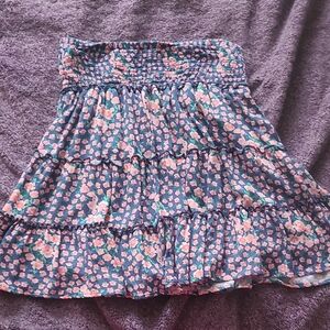 American Eagle Outfitters Floral A-Line Skirt - Blue and Pink